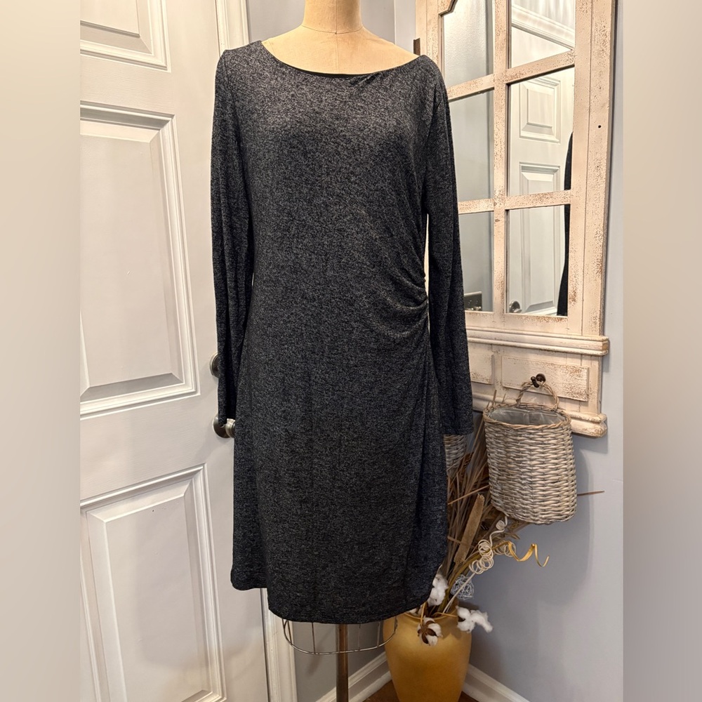 LOFT Charcoal Long Sleeve Jersey Dress‎ Size XL